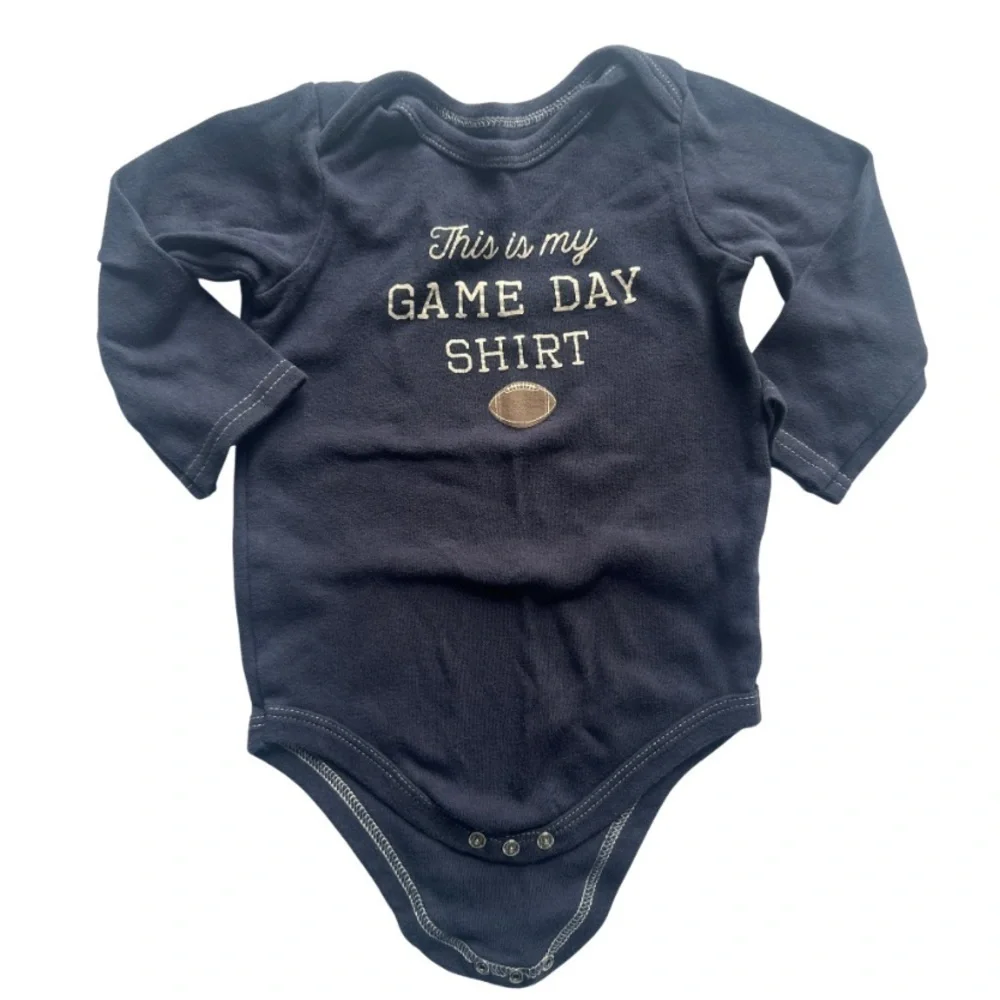 HB Baby Boy Football Theme Onesies Lot of 4 - Picture 2 of 6